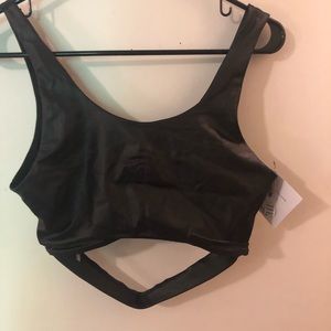 NWT Faux Leather Sports Bra
